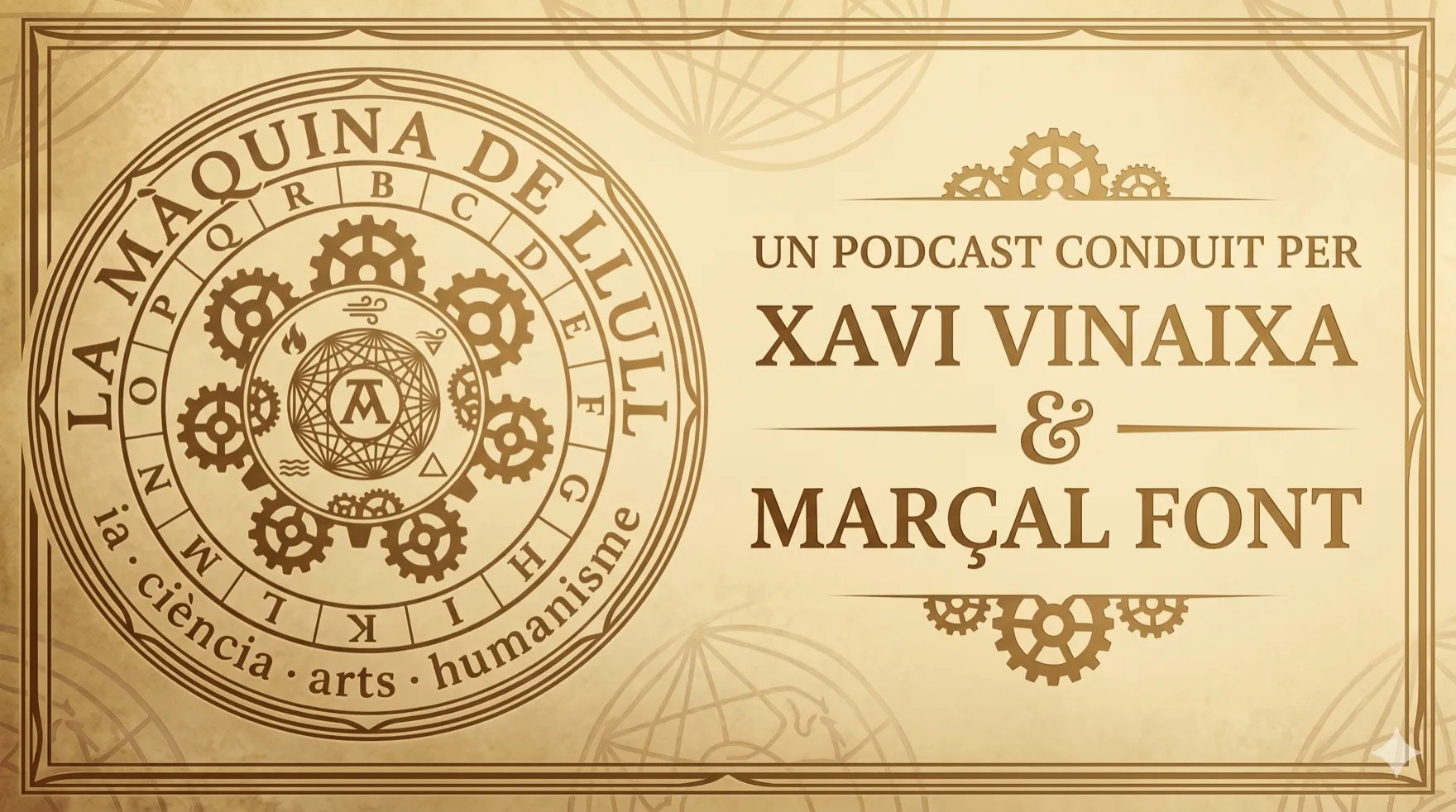 Cartel del podcast La Màquina de Llull con Marçal Font y Xavier Vinaixa